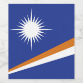 Flagge der Marshall-Inseln Weinetikett (Einzelnes Label)