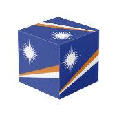 Flagge der Marshall-Inseln Würfel (Rückseite Schrägansicht)