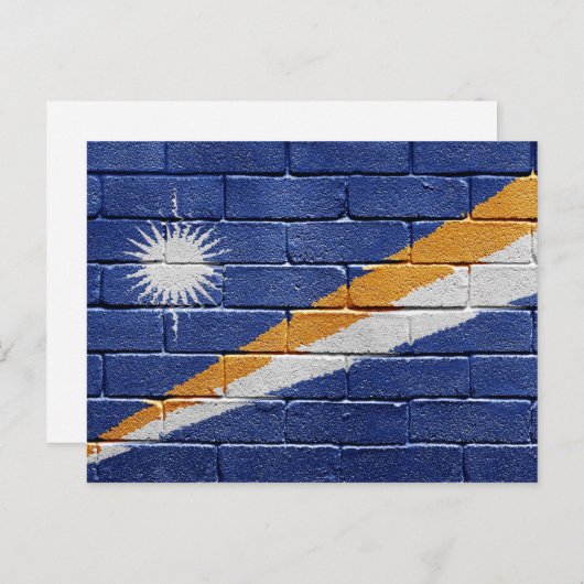 Flagge der Marshallinseln Postkarte (Vorne/Hinten)