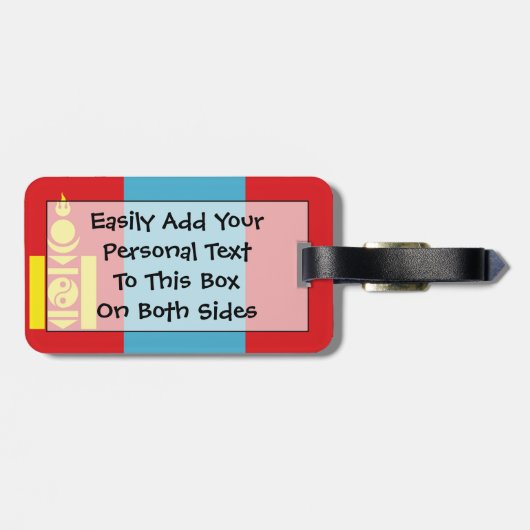 Flagge der Mongolei Einfach Personalausweis Gepäckanhänger (Rückseite horizontal)