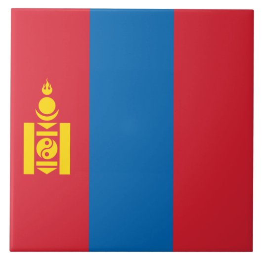Flagge der Mongolei Fliese (Vorderseite)