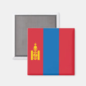 Flagge der Mongolei Magnet (Vorderseite/Rückseite)