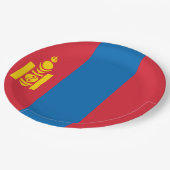 Flagge der Mongolei Pappteller (Schrägansicht)