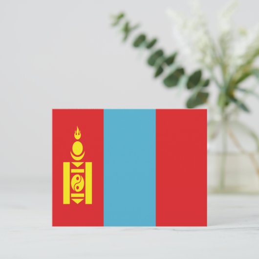 Flagge der Mongolei Postkarte (Stehend Vorderseite)