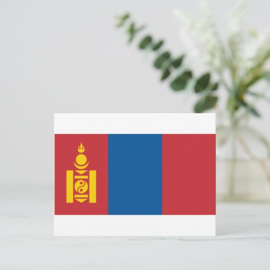 Flagge_der_Mongolei Postkarte (Stehend Vorderseite)