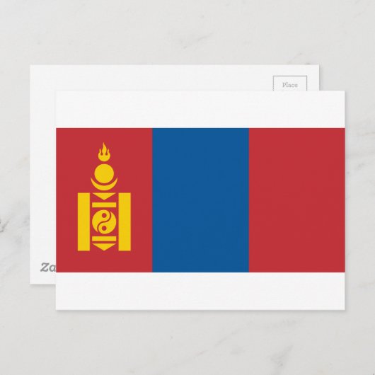 Flagge_der_Mongolei Postkarte (Vorne/Hinten)