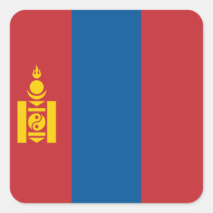Flagge der Mongolei Quadratischer Aufkleber