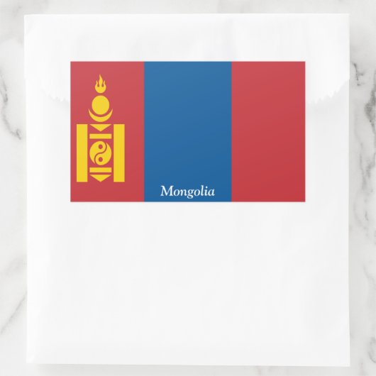 Flagge der Mongolei Rechteckiger Aufkleber (Tasche)