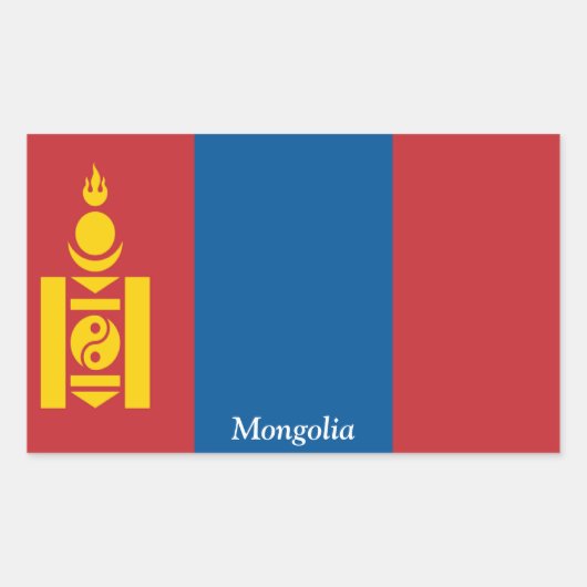 Flagge der Mongolei Rechteckiger Aufkleber (Vorderseite)