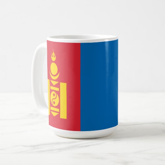 Flagge der Mongolei Soyombo Symbol Mongolen Kaffeetasse (Vorderseite Links)