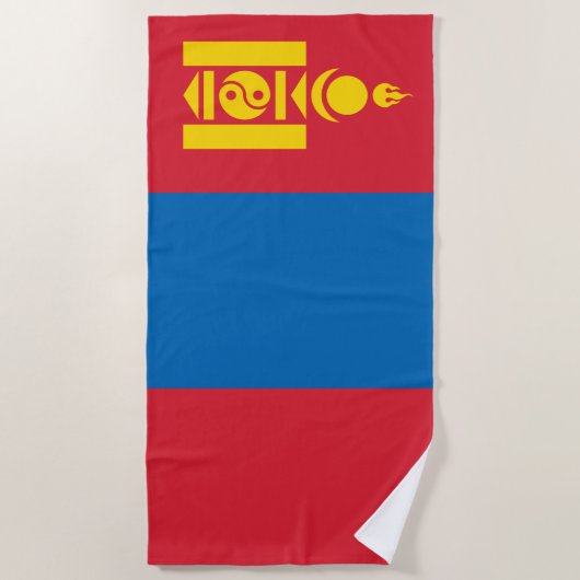 Flagge der Mongolei Strandtuch (Vorderseite)