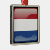 Flagge der Niederlande Silbernes Ornament (Rechts)