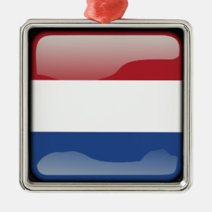 Flagge der Niederlande Silbernes Ornament