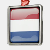 Flagge der Niederlande Silbernes Ornament (Links)