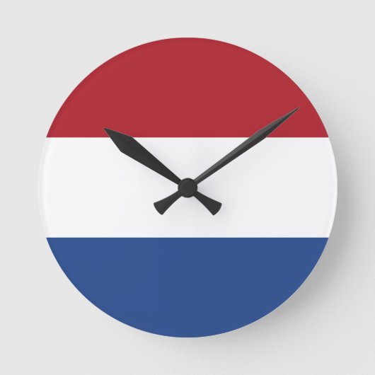Flagge der niederländischen Wall-Uhr Runde Wanduhr (Vorderseite)