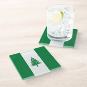 Flagge der Norfolk Glasuntersetzer (Schrägansicht)