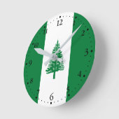 Flagge der Norfolk Runde Wanduhr (Winkel)