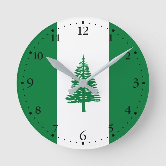Flagge der Norfolk Runde Wanduhr (Vorderseite)