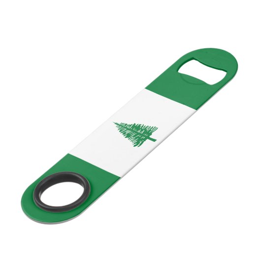 Flagge der Norfolk Speed Flaschenöffner (Rückseite Schrägansicht)