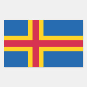 Flagge der patriotischen Åland-Inseln Rechteckiger Aufkleber