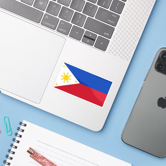 Flagge der Philippinen Aufkleber (Laptop mit iPhone)