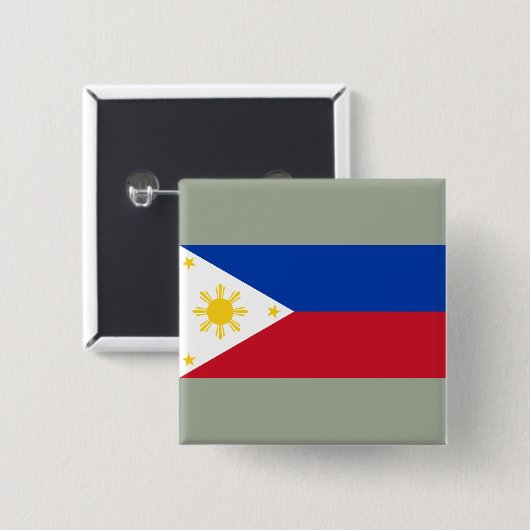 Flagge der Philippinen Button (Vorne & Hinten)