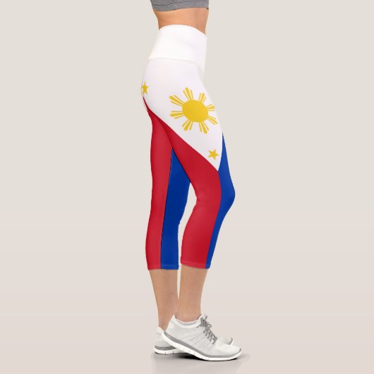 Flagge der Philippinen Capri Leggings (Rechts)