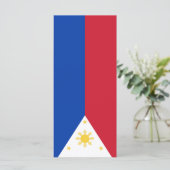 Flagge der Philippinen Menükarte (Stehend Vorderseite)