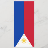 Flagge der Philippinen Menükarte (Vorderseite)