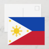 Flagge der Philippinen Postkarte (Vorne/Hinten)