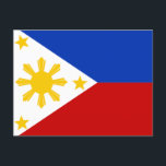 Flagge der Philippinen Postkarte<br><div class="desc">Philippinen-Flagge,  Manila,  Asien,  Archipel,  Reise,  Abenteuer,  Erkundung,  Wanderung,  kein Planet b,  Mutter Erde,  recycle,  Luzon,  Visayas,  Mindanao,  asia,  Südostasien,  Hydro,  Animes,  Festival,  Musik,  Filme,  Katz,  Kultur,  Vintag,  Ästhetik,  Band, </div>