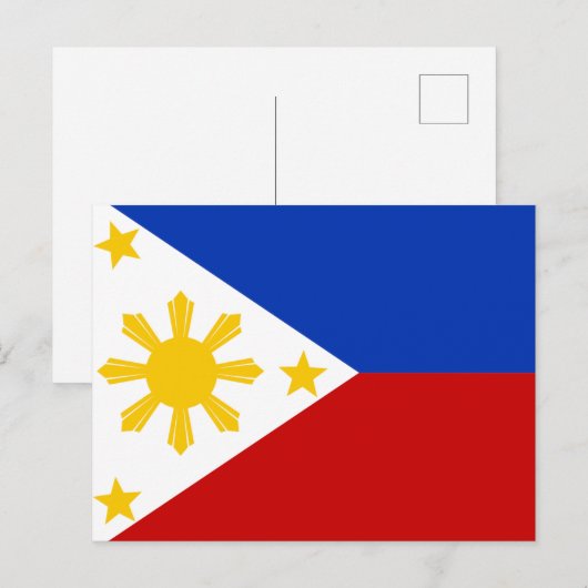 Flagge der Philippinen Postkarte (Vorne/Hinten)