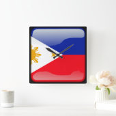 Flagge der Philippinen Quadratische Wanduhr (Zuhause)
