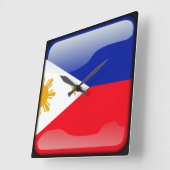 Flagge der Philippinen Quadratische Wanduhr (Winkel)