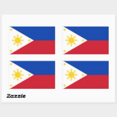 Flagge der Philippinen Rechteckiger Aufkleber (Blatt)