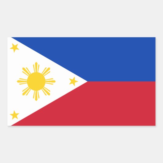 Flagge der Philippinen Rechteckiger Aufkleber (Vorderseite)