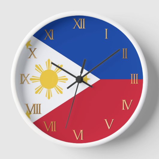 Flagge der Philippinen Uhr (Vorderseite)