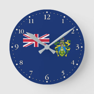 Flagge der Pitcairn-Inseln Runde Wanduhr