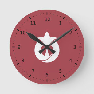 Flagge der Präfektur Aichi, Japan Runde Wanduhr