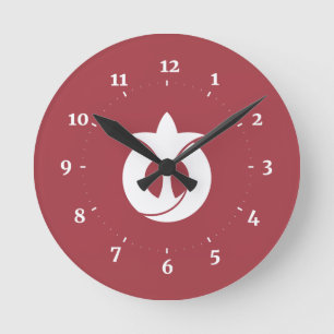 Flagge der Präfektur Aichi, Japan Runde Wanduhr