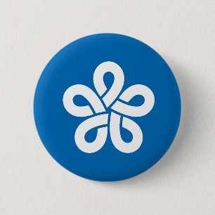Flagge der Präfektur Fukuoka, Japan Button