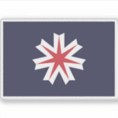 Flagge der Präfektur Hokkaido, Japan Aufkleber (Vorderseite)