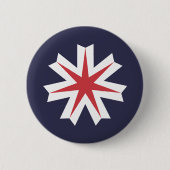 Flagge der Präfektur Hokkaido, Japan Button (Vorderseite)