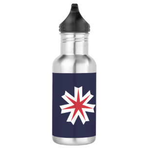 Flagge der Präfektur Hokkaido, Japan Edelstahlflasche