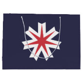 Flagge der Präfektur Hokkaido, Japan Große Geschenktüte (Rückseite)