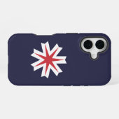 Flagge der Präfektur Hokkaido, Japan iPhone 16 Hülle (Rückseite (Horizontal))