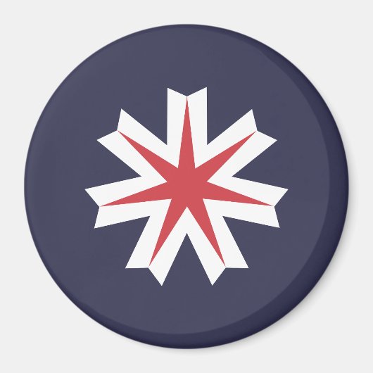 Flagge der Präfektur Hokkaido, Japan Magnet (Vorne)