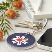 Flagge der Präfektur Hokkaido, Japan Schlüsselanhänger (Vorderseite rechts)