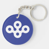 Flagge der Präfektur Osaka, Japan Schlüsselanhänger (Rückseite)