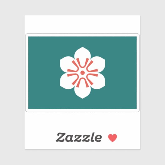 Flagge der Präfektur Saga, Japan Aufkleber (Blatt)